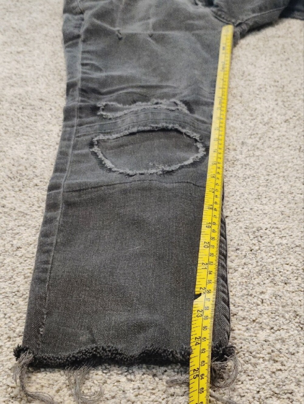Frame Denim Washed Black Ripped Skinny Jeans - Picture 4 of 5